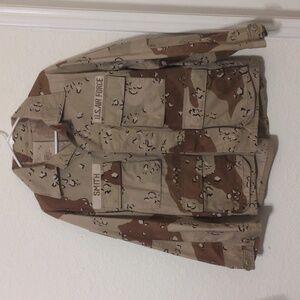 Air Force Men's Desert Pattern Camouflage Coat W/ Arm Patches/ Smith Size M